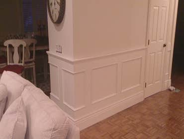 Wainscoting installed painted