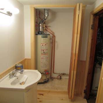closet with water heater