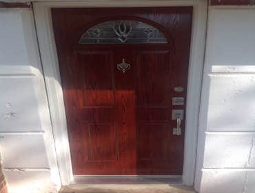 Wood grain steel door