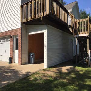 deck shed utilizing space under deck.