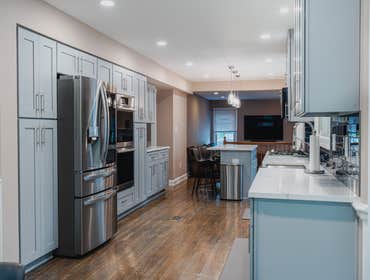 Kitchen Remodel This amazing client was referred to us for a Drywall repair after she had a leak in her house after completing this project for her she