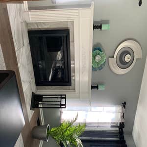 Fireplace tile and mantle