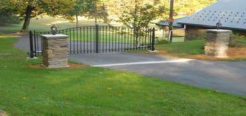 Stone pillars & electric gate