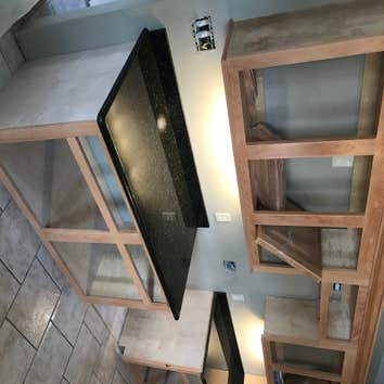 Custom Lighting and Cabinets