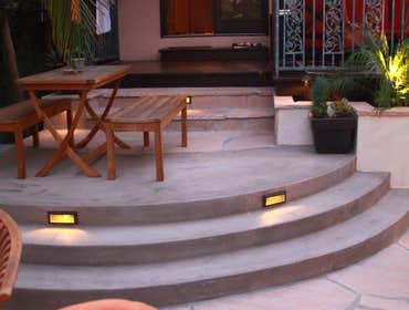 Colored concrete steps