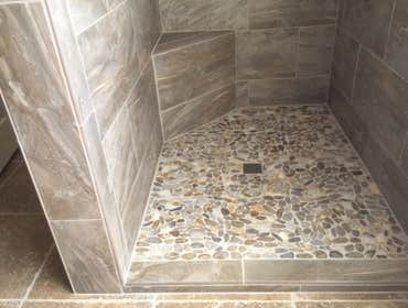 Shower stone floor