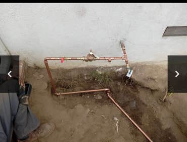 Water line installation Upon identifying a defect in the three-quarter-inch galvanized water main, a leak detector and line locator were used. After cu