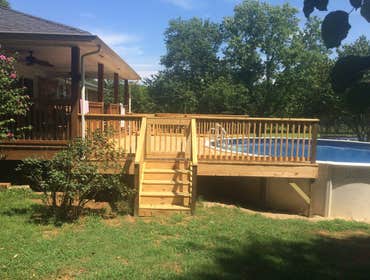 Southern Home Repair, Inc Small Pool Deck Do you need a pool deck? Well, look no further! Call Southern Home Repair for all of your outdoor needs.