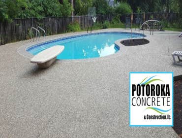 Exposed Aggregate Pool Decks photo, by Potoroka Concrete