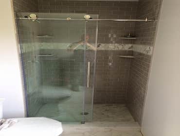 master shower during remodel