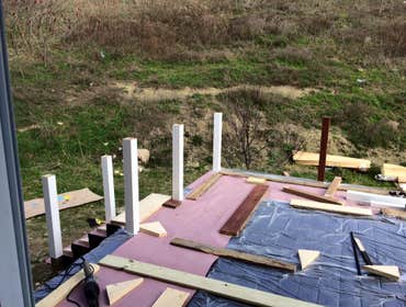 back porch during rebuilding