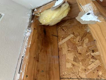 Water Mitigation This project was a roof leak the photos show initial inspection to post demo.