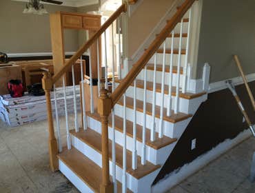 before stain and new balluster