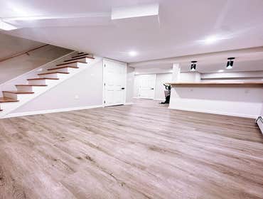 Basement Remodeling The client reached out to us because they received good recommendations to take over the basement project that another company star