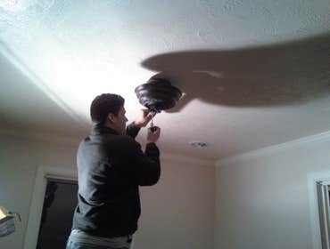 O&O Electric Residential Interior Photo Gallery Ceiling fan installation.