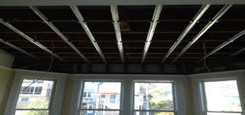 Bay Area Drywall Sound Assemblies Ceiling sound deadening. One of many different concepts to isolate floor noise between units. Subfloor rocked between