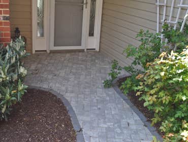 Walkway and landscaping in Laurel, MD We used contrasting colors and pavers to make this walkway and landscape pop!