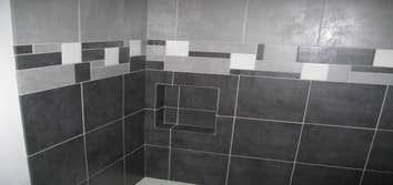 Custom Tile Shower Custom tile design with built-in cubby