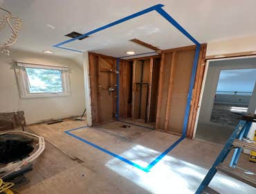 Bathroom Remodel before and throughout
