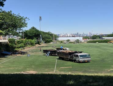 Metropolitan Oval Renovation Total renovation of synthetic turf field, Nicolock paver retaining wall system and spectator view areas at the Metropolita