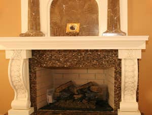 Sculpted Fireplace