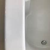 Bathtub Repair The homeowner chose to relocate plumbing fixtures - Original installation holes were properly supported and the repair area was refinish