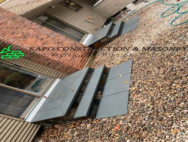 Twin Bluestone Steps done in Avon CT Why have one when you can have two! Bluestone Steps covered with natural stone