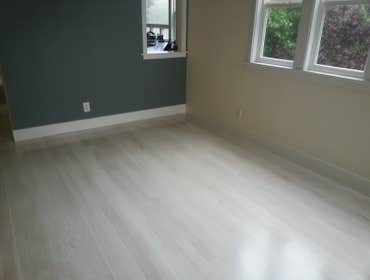 Red oak, tongue & groove, white finish
