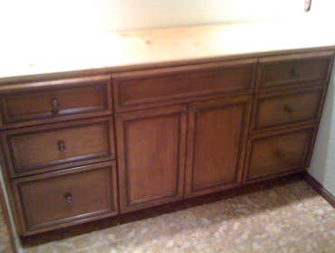Poway Vanity Cabinet This is a simple 3 piece vanity we built and installed for a customer in Poway, Ca
