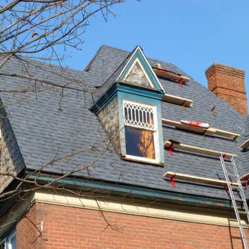victorian home muncy,pa reroof with turret
