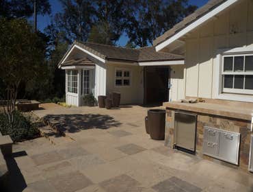 Staggered Concrete Roofing Tile Reroof Remove Cal-Shake from main residence and guest house. Install new lightweight staggered concrete roofing tile o