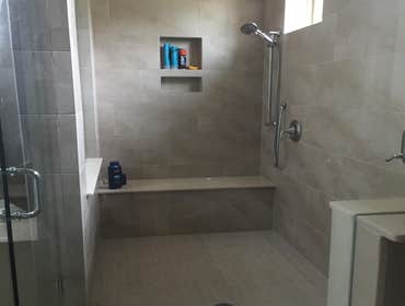porcelain shower and floor