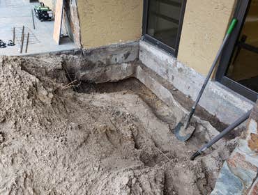 Foundation and Slab Repair Structural foundation and slab repair do to tree root intrusion causing a cracked footing and slab displacement.