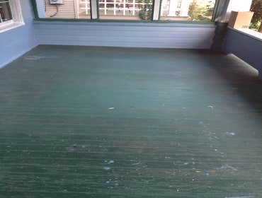One Of My Former Teachers House ! Power Wash House , Scrape Loose Paint On Railings And Where Was Need It Apply Wood Exterior Primer. Deck & Painted ,