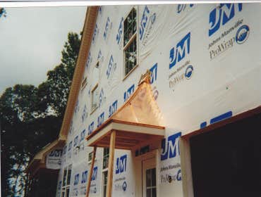 Copper entrance canopy