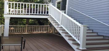 Photos by GA Building & Remodeling #2 Building of new deck with top landing all deck was finish with composite materials . the goal for the deck was t
