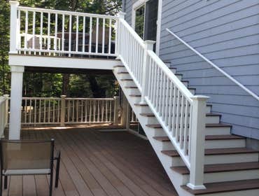 Photos by GA Building & Remodeling #2 Building of new deck with top landing all deck was finish with composite materials . the goal for the deck was t
