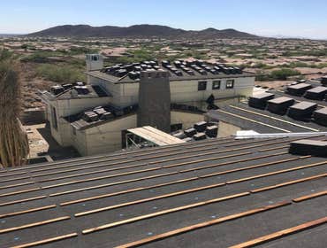 Eagle Tile with 2-layers of G40 underlayment in Peoria, Arizona Modern luxury custom home currently being built by Sunland Development Corporation in P