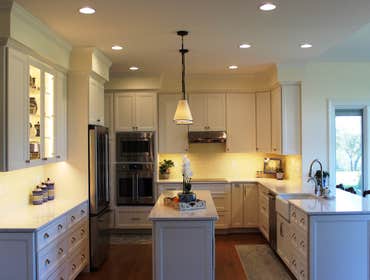 Photos by Talon Construction in a home remodeling project in Mt Airy, MDF A whole house remodel that included the kitchen, powder room, moving the laun