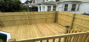 New Deck Install with Privacy Fence for Pool Area.