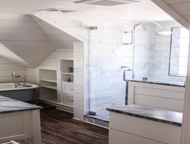 Baine Contracting Inc Project Multiple jobsites - showing kitchens, interior and exterior trim work, new homes, bathrooms, tile work, wood and iron ra