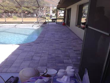 Custom Paverjob, Springhill, FL Springhill,FloridaThis was done also for a repeated customer, with Pewter pavers the sinkhole accessholes, cuts and cra