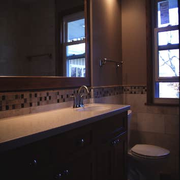 Richfield bathroom gut and remodel This is a bathroom in a 1950s Richfield home. The owners did most of the designing, and they loved the final result