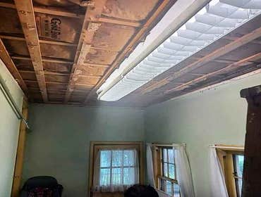 Work out room ceiling The owner of this rental puts workout rooms and all of his units. He was not happy with the current panel ceiling that was there 