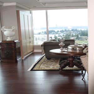 Bellevue Pacific Tower Penthouse Suite Bamboo Installation - Bellevue WA We installed this beautiful bamboo tongue & grove flooring utilizing...