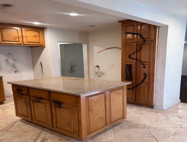 Vandalism Kitchen Restoration- Insurance Claim Vandalism kitchen restoration.
