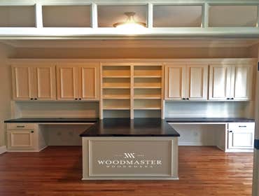 White Built-in Double Desk