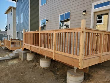 Photos by Aloha Specialty Installations LLC #1 Cedar Decks for Harbor Custom Development INC. 2018-2021. Multiple locations in the Kitsap county area