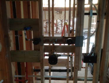 before a new shower roughed in