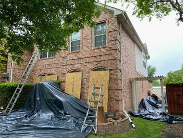 Property protection before roof install